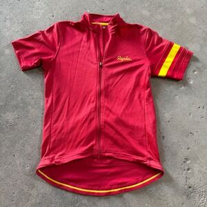 Rapha Country Jersey Mens Medium Red Merino Wool Blend Cycling Full Zip Shirt